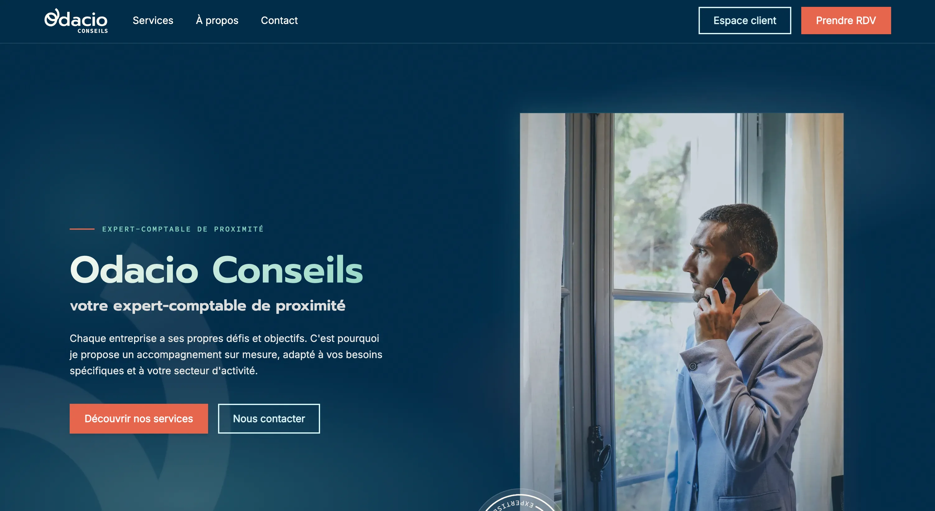 Screenshot du site Odacio Conseils